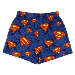 DC Comics Superman Boxer Shorts Men's Man of Steel S Shield Logo Underwear Blue - 1 of 4