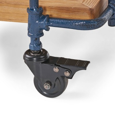Eden Antique Firwood and Iron Bar Cart with Storage
