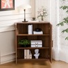 PexFix 36" x 31" Farmhouse Corner Cabinet Wooden Corner Storage Cabinet with Adjustable Shelves for Home Corners Living Room Bathroom Bedroom Walnut - 4 of 4