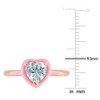 EVERLY JEWELRY | Rose Plated Sterling Silver 1 CT TGW Aquamarine Fashion Ring Pink Enamel Plated - 4 of 4