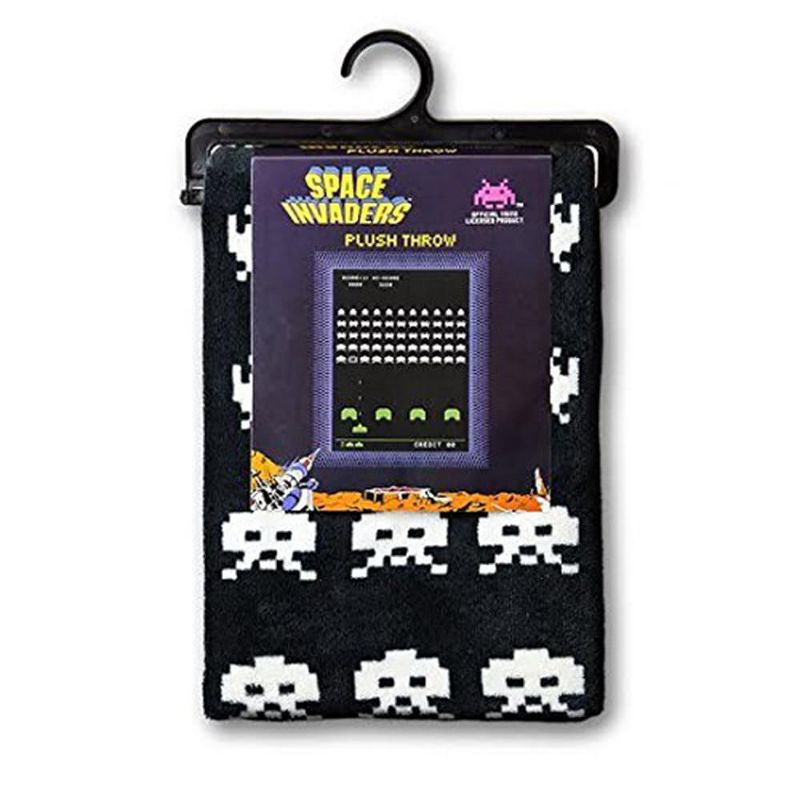Crowded Coop, LLC Space Invaders Plush Lightweight Throw Blanket | 60 x 45 Inches, 1 of 2