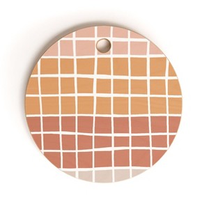 Menina Lisboa Terracotta Color Block Stripes Cutting Board - Round - 1 of 3