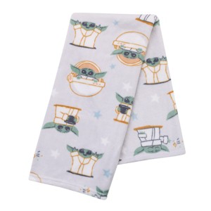 NoJo Star Wars Grogu Cutest in the Galaxy Cream, Green, and White Super Soft Baby Blanket - 1 of 4