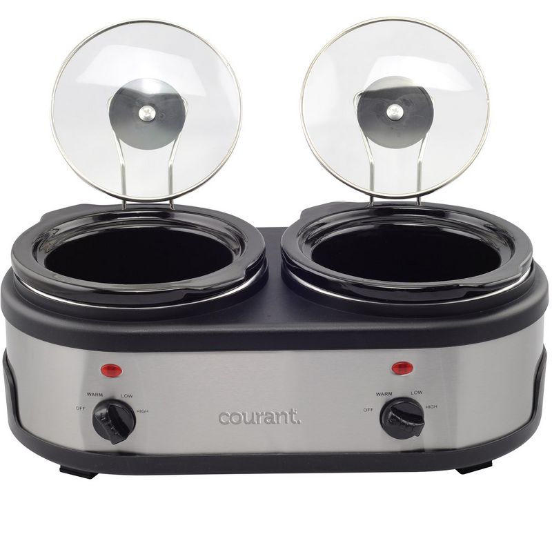 Courant 1.6-QT Double Slow Cooker (3.2 Qt Total) - Stainless Steel, 3 of 4
