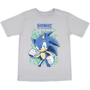Sonic The Hedgehog Boy's Green Eyes Graphic Print Kids Short Sleeve T-Shirt - 1 of 3