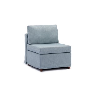 NicBex Linen Accent Chair,Upholstered Living Room Chairs with Low Back and Rubberwood Legs,Modern Armless Chair,Accent Chairs for Living Room - 1 of 4