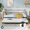 Twin Daybed with Trundle, Metal Daybed and Trundle Set, Sofa Bed Frame with Steel Slat Support, Multifunctional Daybed for Bedroom, Living Room - 4 of 4
