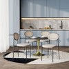 LeisureMod 5-PC Dining Set - 36" Round Dining Table Black MDF Top & Gold Base, 4 Velvet Dining Chairs in Black Steel Legs - 2 of 4