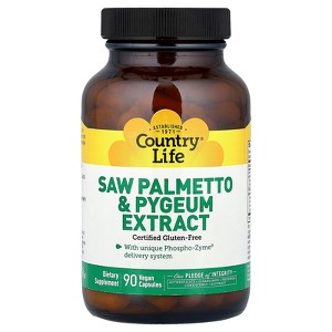 Country Life Saw Palmetto & Pygeum Extract, 90 Vegan Capsules - 1 of 2