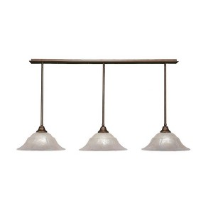 Toltec Lighting Stem 3 - Light Chandelier in  Bronze with 16" Amber Marble Shade - 1 of 1