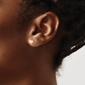 Chisel Stainless Steel Polished Rose IP-plated Heart Stud Earrings - 1 of 4