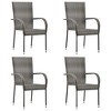 vidaXL Patio Dining Set Outdoor Dining Set Table and Chair Set for Garden - Gray - 63" Table Length - 4 Items - 4 of 4