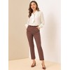 INSPIRE CHIC Women's High Waist Elastic Back Two Slant Pockets Office Work Ankle Pants - 3 of 4
