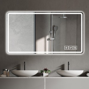 VYNXARIA 48"x32" LED Bathroom Mirror , Anti-Fog Lighted Vanity Mirrors for Wall Mounted, 3 Colors and 5 level Dimmable, Horizontal/Vertical - 1 of 4