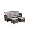 3-Piece Outdoor Cnversation Sofa Set with Two Ottoman, All-Weather PE Wicker Rattan - 4 of 4