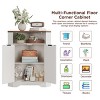 Corner Cabinet, Corner Storage Cabinet with Open Storage, 2 Doors & Adjustable Shelf - 4 of 4