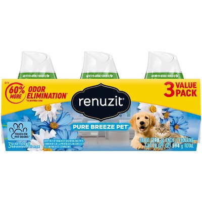 Renuzit Tough on Pet Odors Gel Air Freshener - Pure Breeze - 7oz/3ct