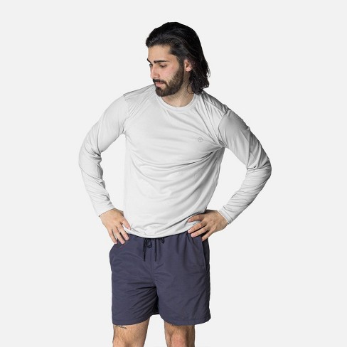 Vapor Apparel Men's UPF 50+ Sun Protection Solar Long Sleeve Shirt, Pearl  Grey, Medium
