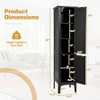 Tall Bathroom Storage Cabinet 5 - Tier Freestanding Linen Tower with 2 Doors Wooden Side Organizer Narrow Slim - 3 of 4