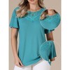 INSPIRE CHIC Women's Summer Short Sleeve V Neck Dressy Casual Tunic Tops Shirts - 2 of 4