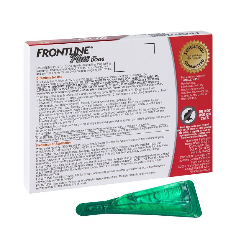 Frontline Plus Flea and Tick Treatment for Dogs - 3 doses, 3 of 8