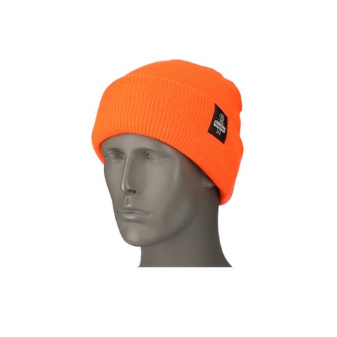 Refrigiwear 4 Layered Soft Acrylic Knit Winter Beanie Fat Cap (hi Vis High  Visibility Orange, One Size Fits All) : Target