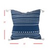 Blue Striped Hand Woven Outdoor Decorative Throw Pillow with Hand Tied Tassels - Foreside Home & Garden - 4 of 4