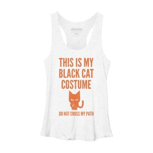 Women's Design By Humans Halloween Introvert Black Cat Costume By Commykaze Racerback Tank Top - 1 of 3