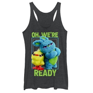 Women's Toy Story Ducky & Bunny Ready Pose Racerback Tank Top - 1 of 3