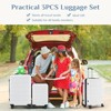 FURNIinspire Luggage Hardside Checked Spinner Suitcase, 24 Inch Travel Suitcase Rolling Luggage With TSA Lock, White, 10.83"*17.32"*26.38" - 2 of 4