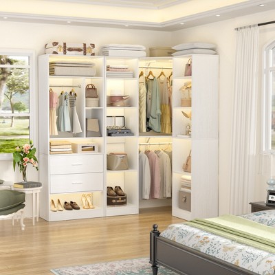 Aheaplus Corner Closet Organizer System with 2 Drawers