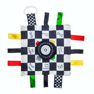 Baby Jack The Learning Lovey Car Racing Checkered Flag Speedway Sports Tag Toy Soother 10" x 10" - 1 of 4