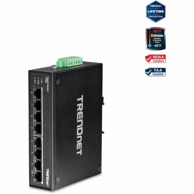 TRENDnet 8-Port Hardened Industrial Gigabit DIN-Rail Switch