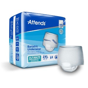 Attends Unisex Bariatric Protective Adult Underwear, Heavy Absorbency, White, XX-Large (68" - 80"), Case of 48 - 1 of 4