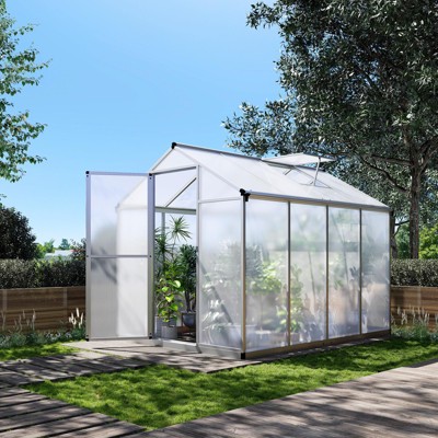 Garvee Greenhouse for Outdoors, Aluminum Alloy & Polycarbonate Green House with Windows Vent, for Patio, Backyard, Garden
