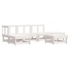 vidaXL Patio Furniture Set with Cushions Outdoor Lounge Set 6 Piece Solid Wood - White Pine - 3 of 4