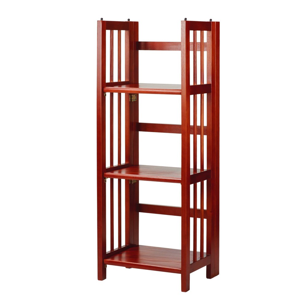 Photos - Garden & Outdoor Decoration 38" 3 Tier Folding Bookshelf Mahogany - Flora Home