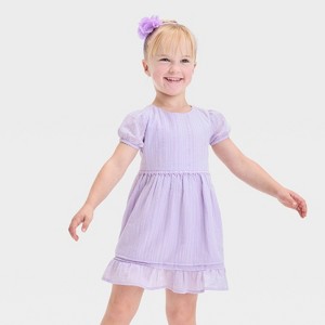 OshKosh B'gosh Toddler Girls' Solid Dress - Lavender - 1 of 3