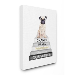 Stupell Industries Glam Pug Sitting on Women's Fashion Icon Books - 1 of 4