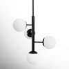 KAISITE 4-Light Mid-Century Modern Globe Chandelier Brass, 22.1-in Wide Milk Glass Vertical Pendant Light - 3 of 4