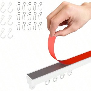 Adhesive Ceiling Curtain Track Paste Type No Drill Smooth Ceiling Wall Closets Door Frames Multi - Scenario Black 1.66M 5.45FT - 1 of 4