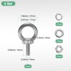 Unique Bargains Stainless Steel Durable Rust-Resistant Eyebolts with Nuts Washers Male Screw for Fastening 10 Pcs - 3 of 4