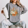 Simply Sage Market Coquette Orange Bow Fall Floral Lightweight Garment Dyed Sweatshirt - 2 of 3