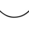 Black Bow Jewelry 3mm Black Leather Textured Cord & Stainless Steel Clasp Necklace 20 In - 2 of 4