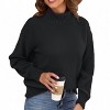 Women's Mock Neck Sweater Soft Winter Knit Top with Lantern Sleeves Premium Quality Fall/Winter Fashion - 4 of 4