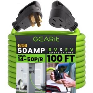 GEARit 50 Amp NEMA 14-50 Heavy Duty Extension Cord Power Cord, Green - 15 Feet - 1 of 4
