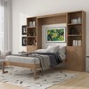 Polibi Queen Size Wooden Murphy Bed with Storage Shelves and Cabinets - 3 of 4