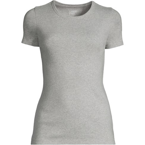 Lands' End Women's Petite Short Sleeve Jersey Extra Long Vneck