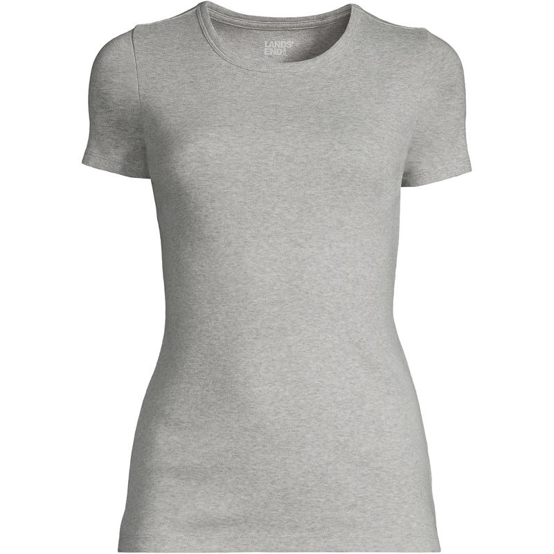 Lands' End Women's Tall All Cotton Short Sleeve Crewneck T-shirt, 3 of 6