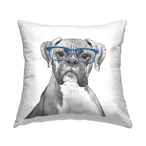 Stupell Industries Dog Wearing Blue Glasses Indoor Decorative Throw Pillow, 18 x 18 - 1 of 3